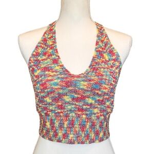 NWT Edie Sweet Generis Rainbow Crop Tank - Size Large - Colorful